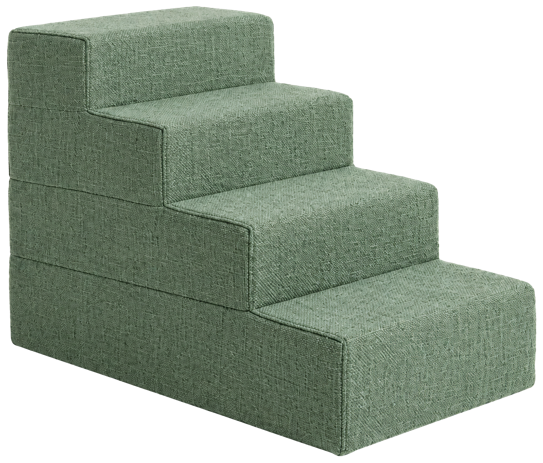 Mozey pet steps in green fabric